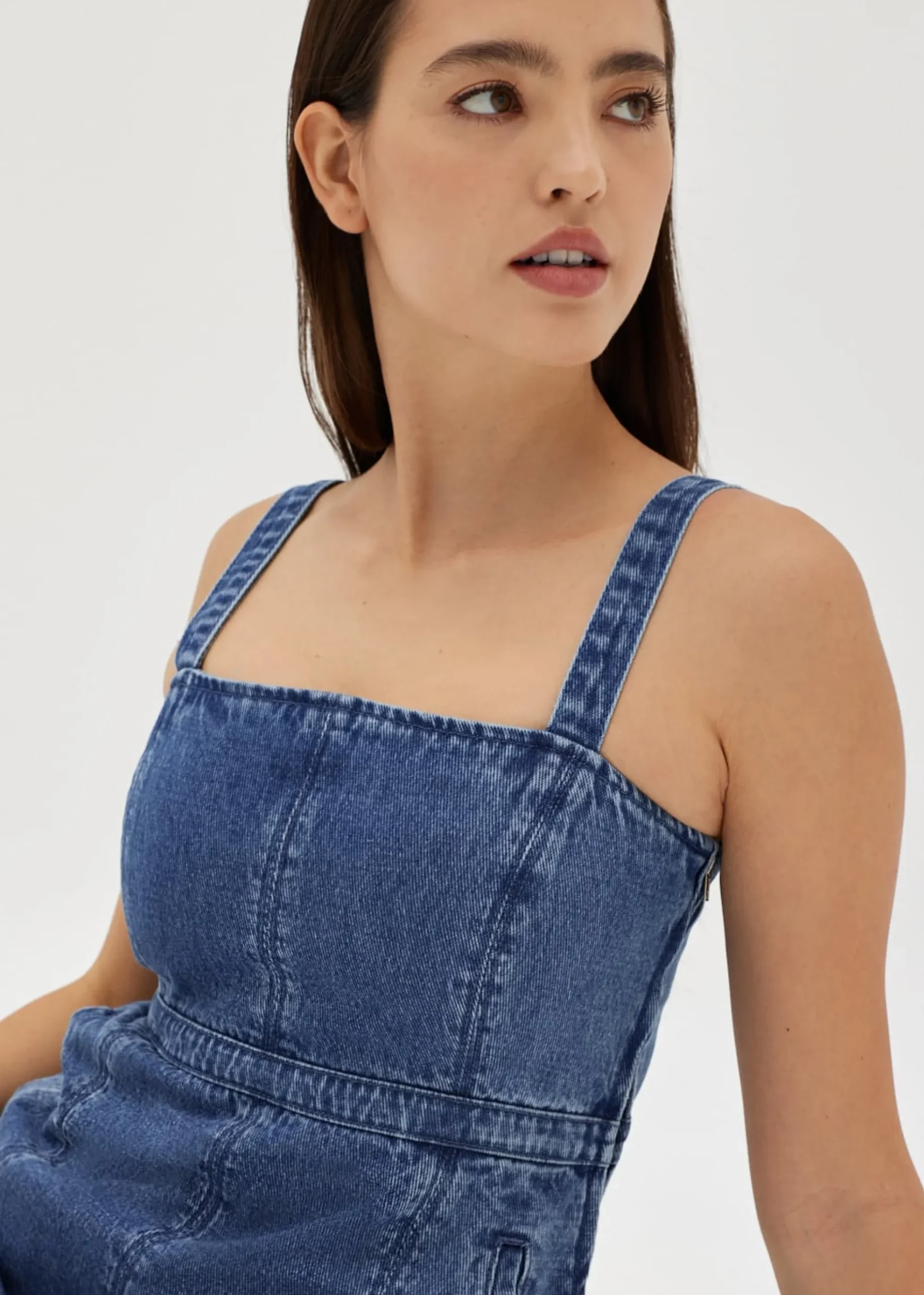 Irise Denim Panelled Pinafore