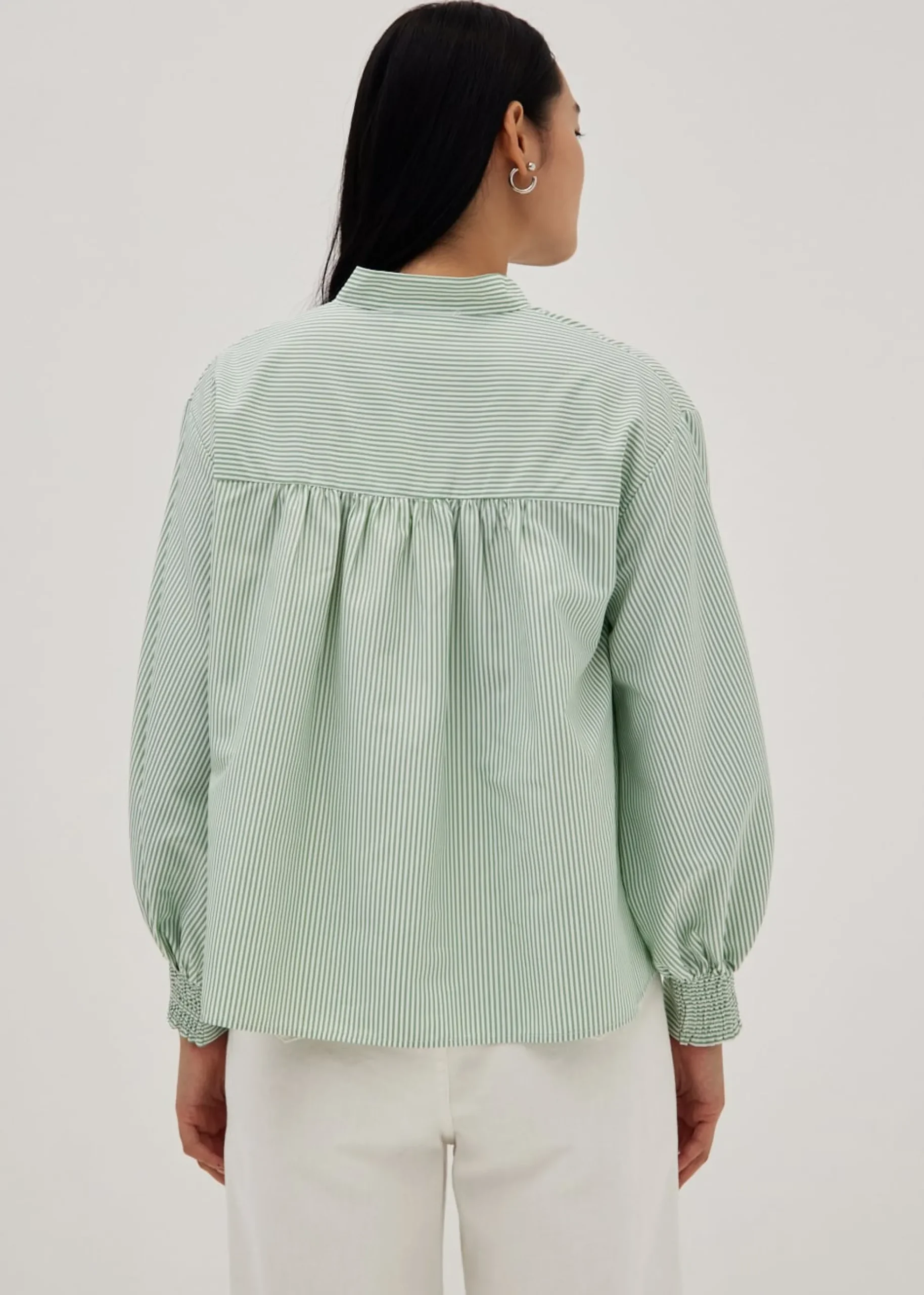 Irya Blouson Sleeve Split Neck Top