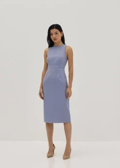 Isla Padded Linen Column Dress