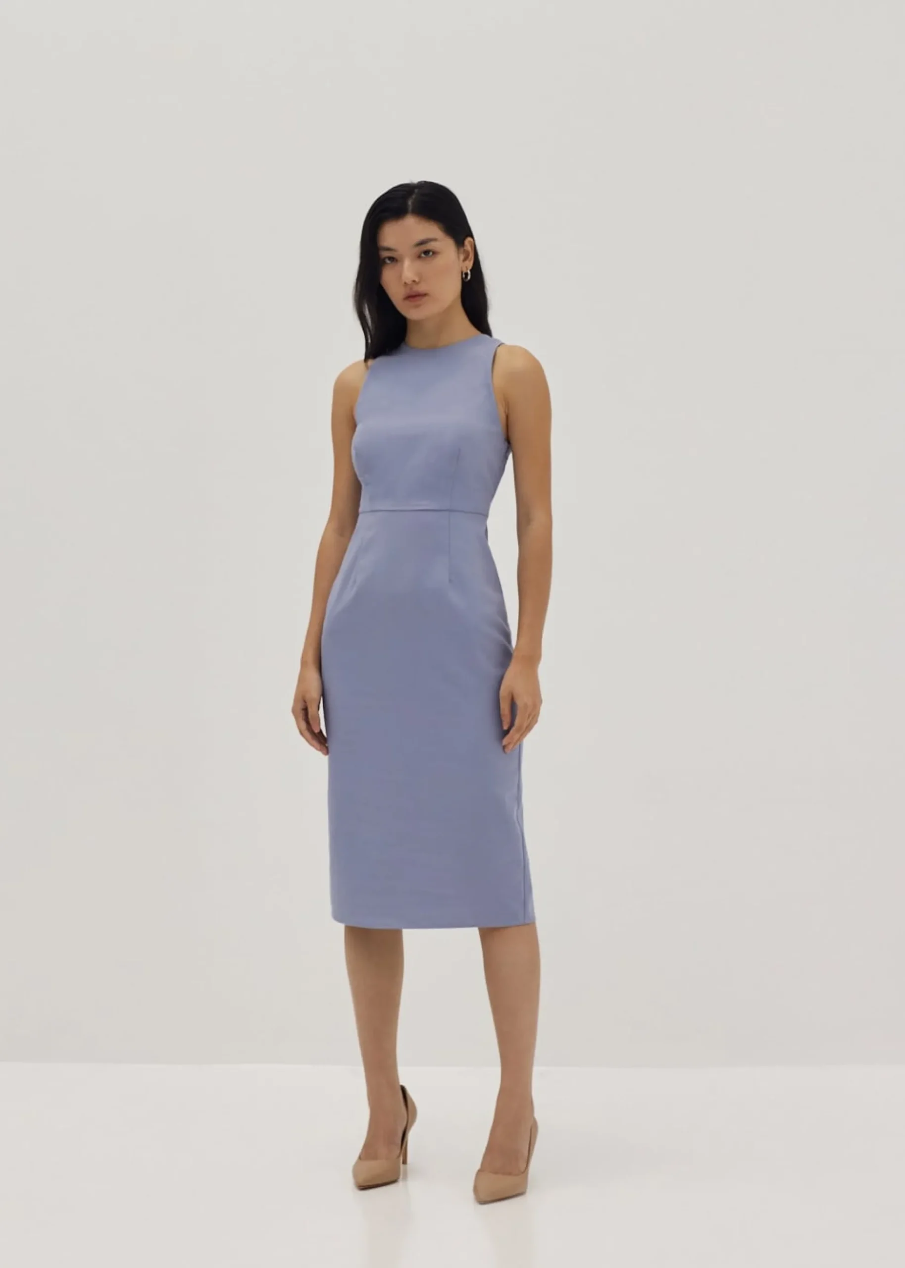 Isla Padded Linen Column Dress