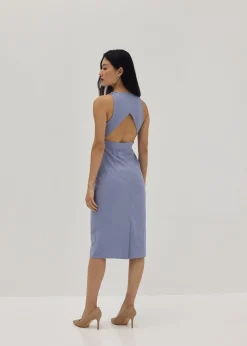 Isla Padded Linen Column Dress
