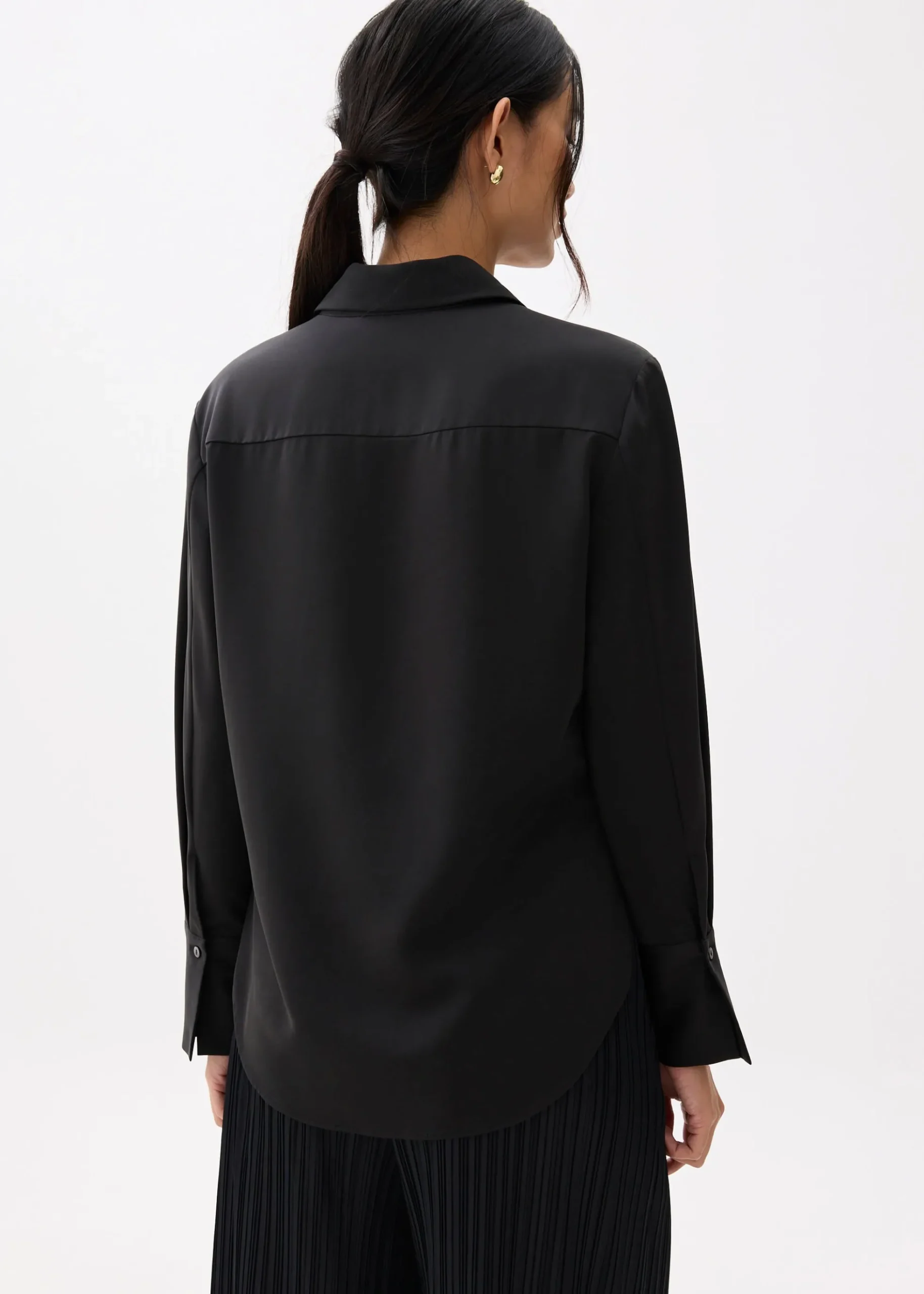 Ivy Satin Button Down Shirt
