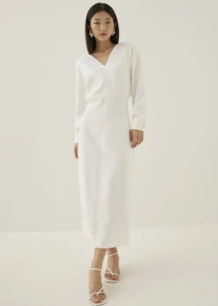 Izobel Padded Tailored Column Midaxi Dress