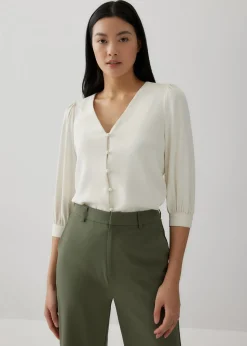 Izzie V-neck Puff Sleeve Blouse
