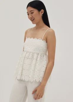 Jaclyn Lace Scallop Peplum Camisole