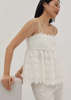 Jaclyn Lace Scallop Peplum Camisole
