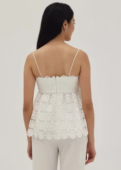 Jaclyn Lace Scallop Peplum Camisole