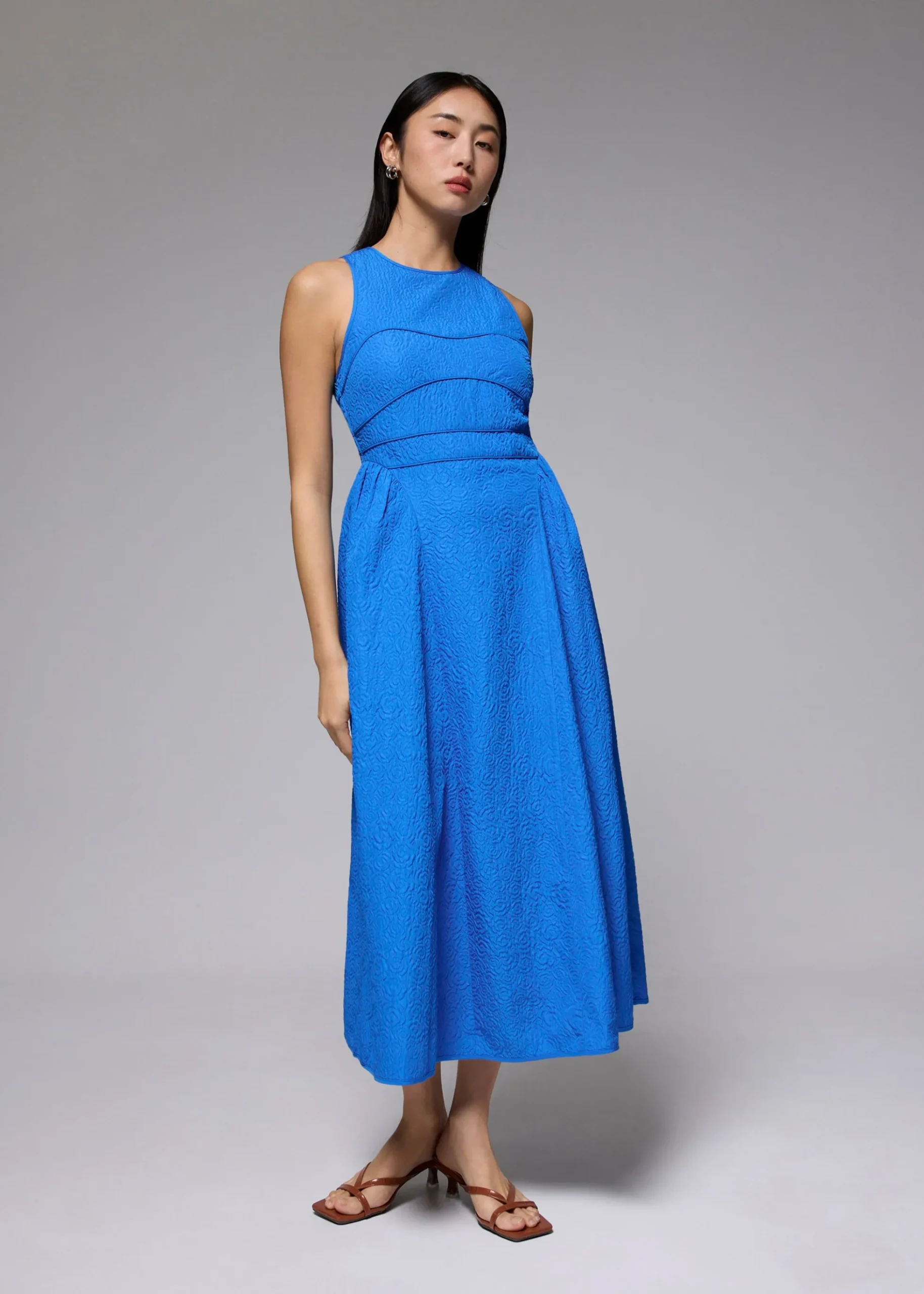 Jacquard Fit & Flare Midaxi Dress