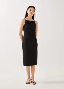 Jaena Drape Bodycon Midi Dress