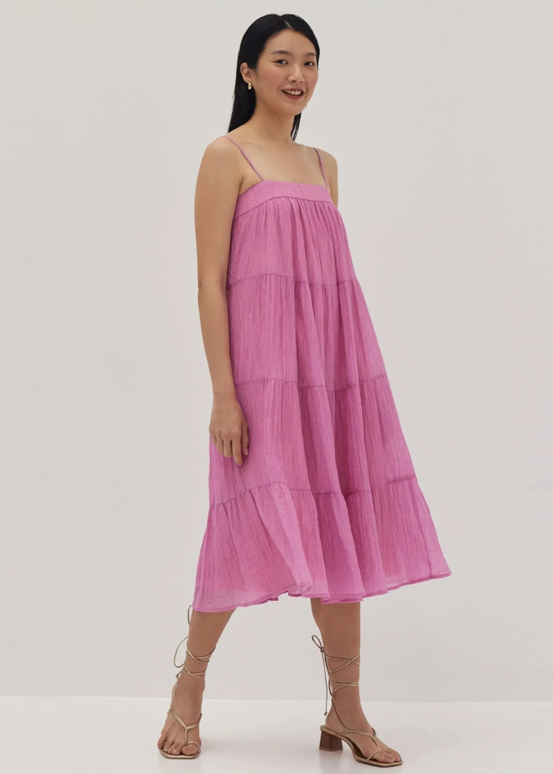 Jaimie Tiered Swing Midi Dress