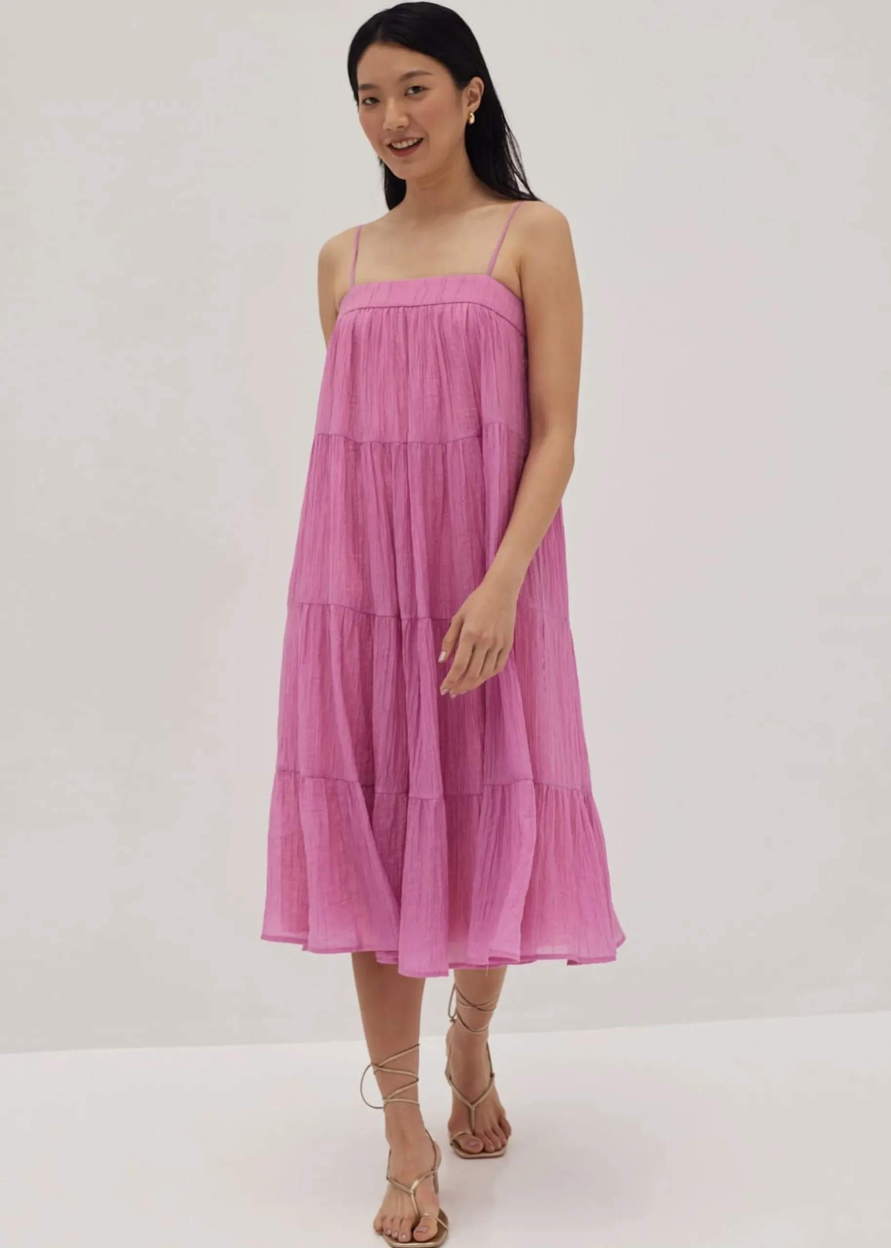 Jaimie Tiered Swing Midi Dress