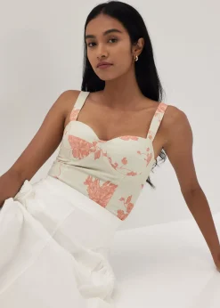 Janet Padded Bustier Top in Prosperous Blooms