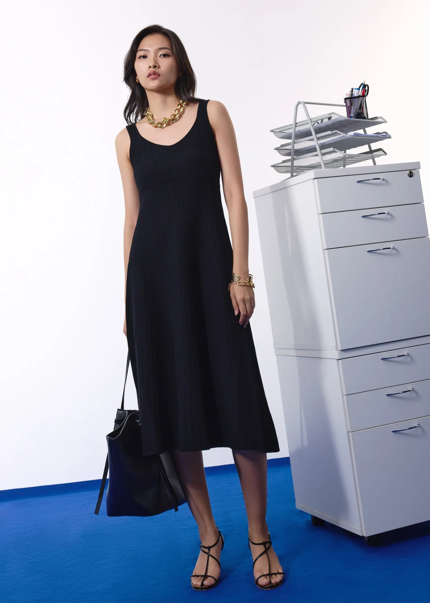 Janey Knit Sweetheart Fit & Flare Midi Dress