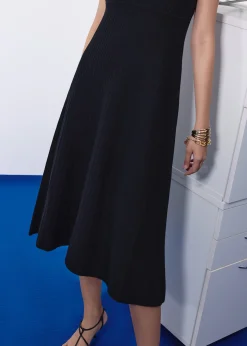 Janey Knit Sweetheart Fit & Flare Midi Dress