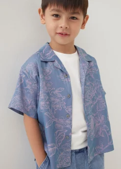 Jari Satin Collared Shirt in Opulent Florals