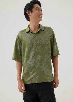Jaxon Unisex Satin Collared Shirt in Opulent Florals
