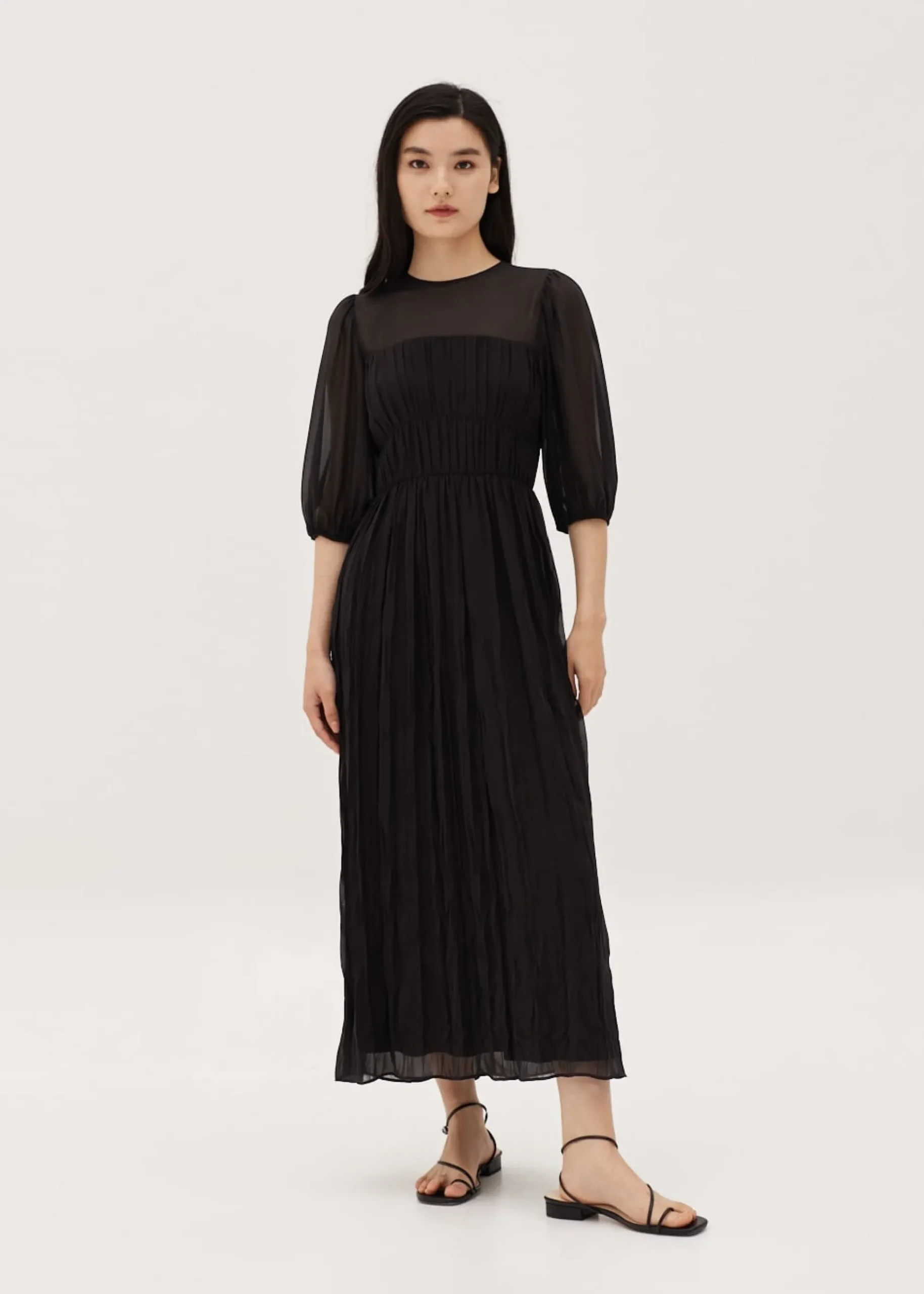 Jeanna Crinkled Fit & Flare Dress