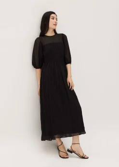 Jeanna Crinkled Fit & Flare Dress