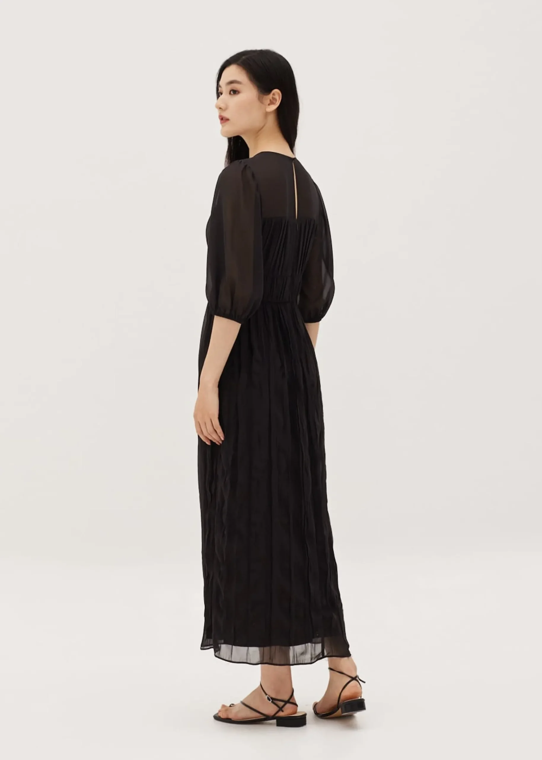 Jeanna Crinkled Fit & Flare Dress