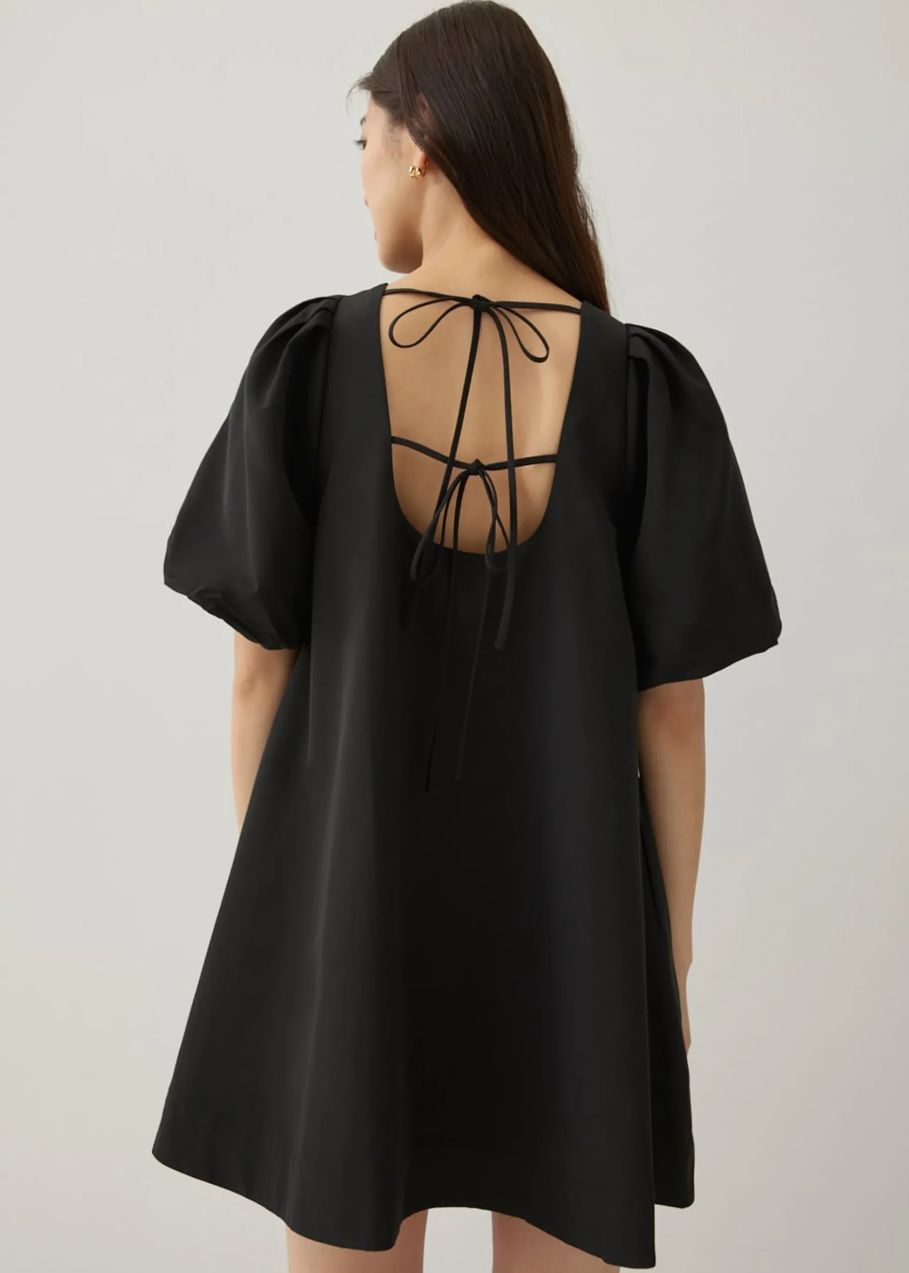 Jeddie Trapeze Puff Sleeve Dress