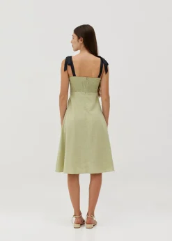 Jenica Smocked Tie Shoulder Dress