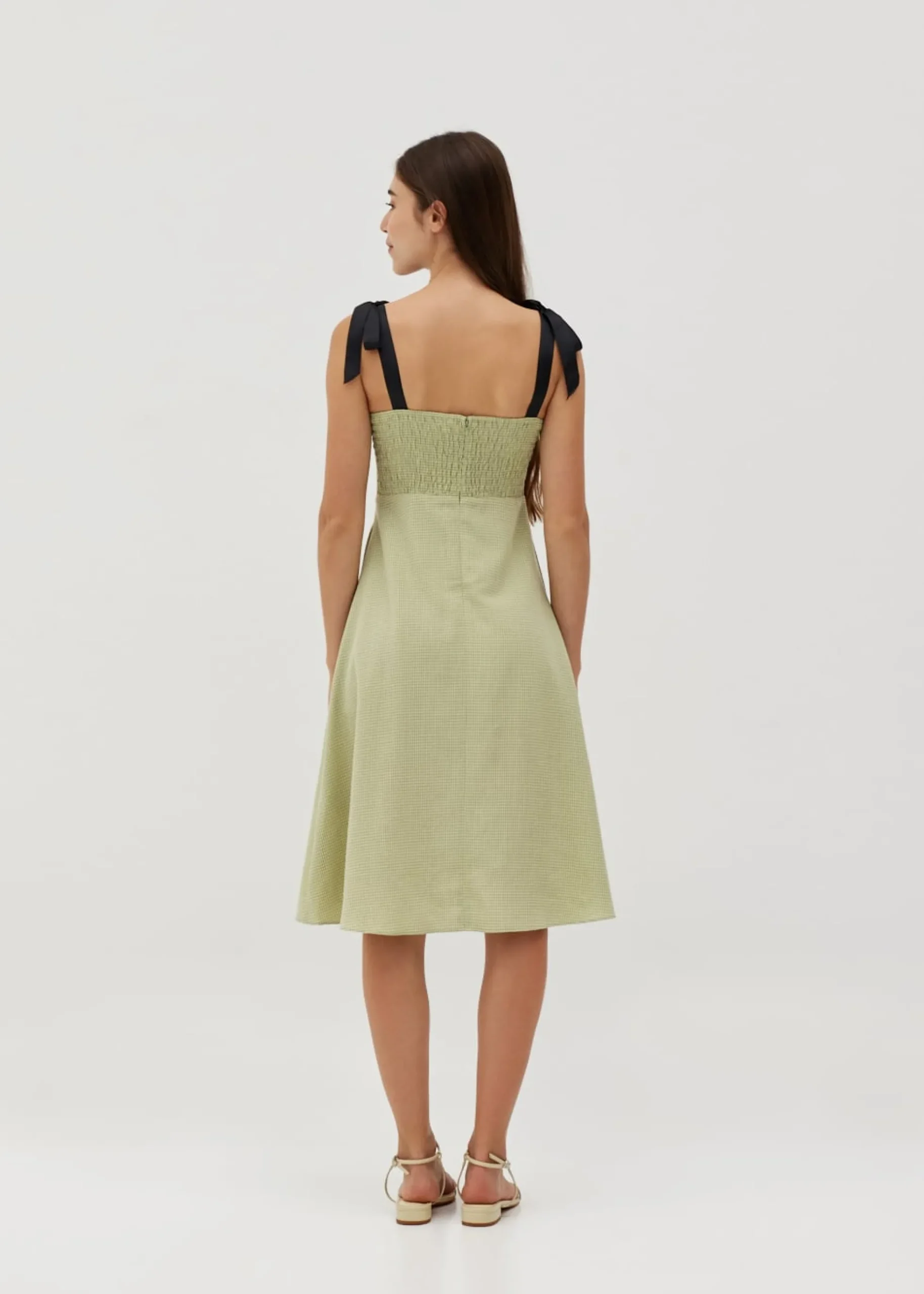 Jenica Smocked Tie Shoulder Dress