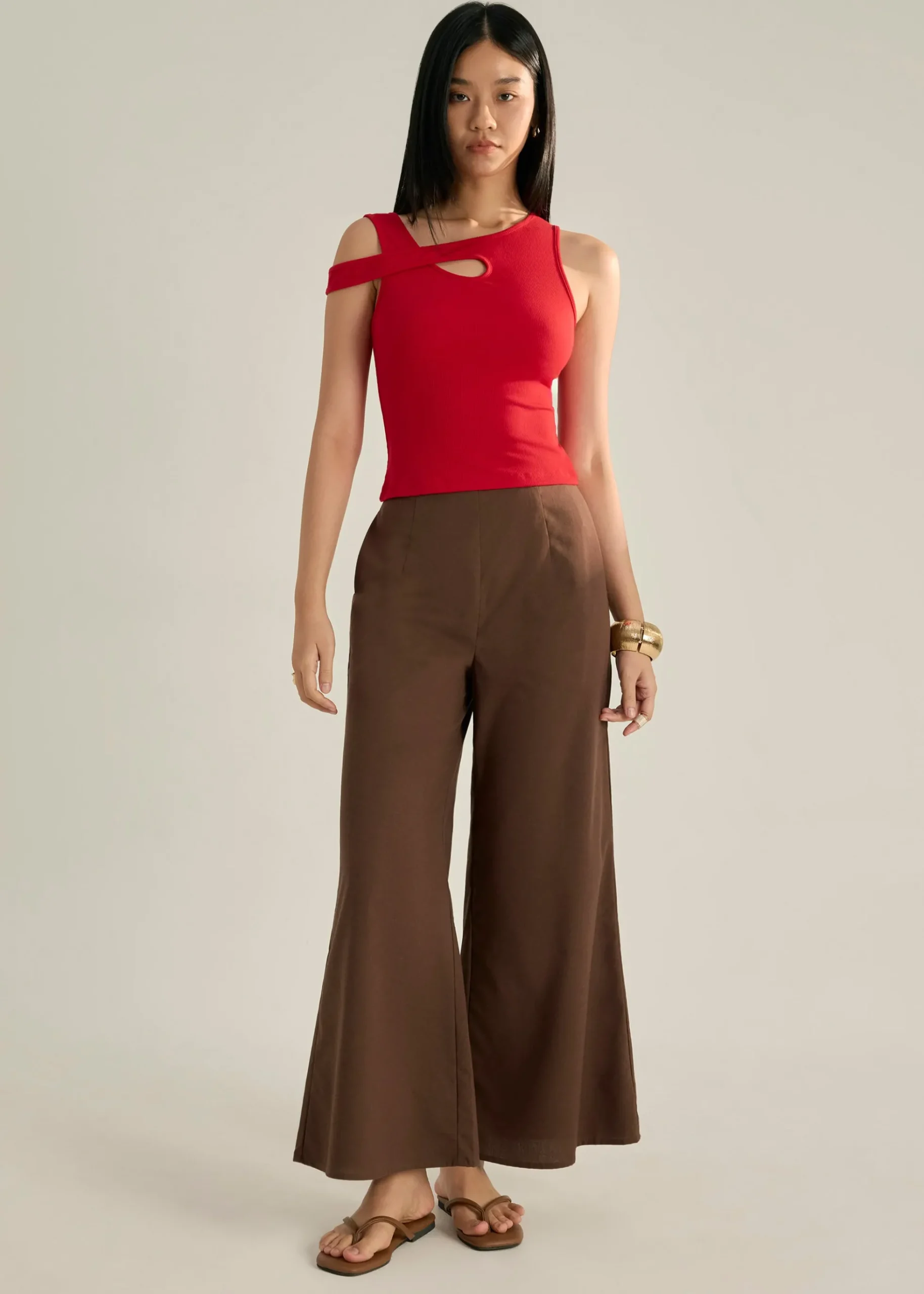 Jersey Asymmetric Cut Out Tank