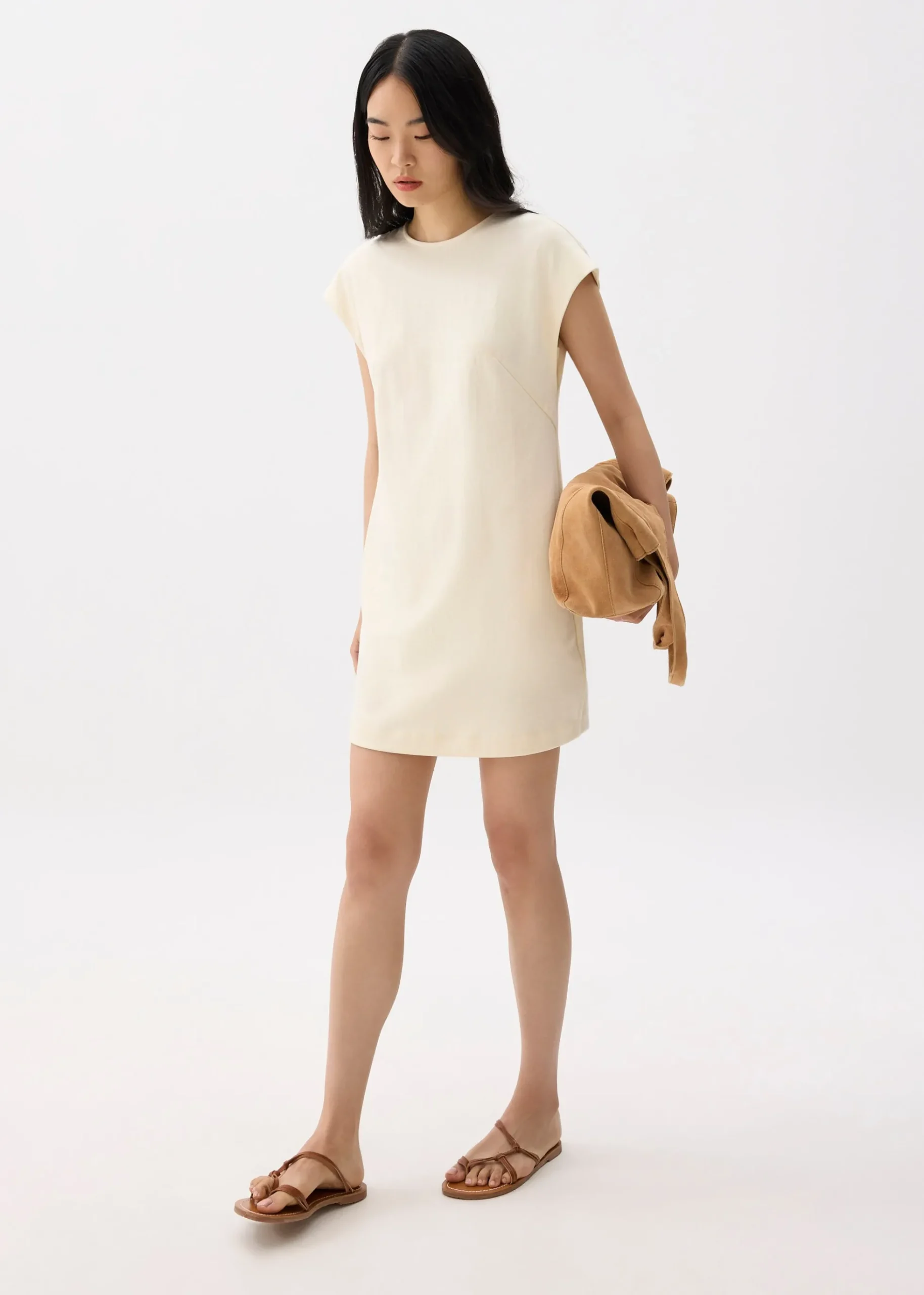Jersey Round Neck Shift Mini Dress