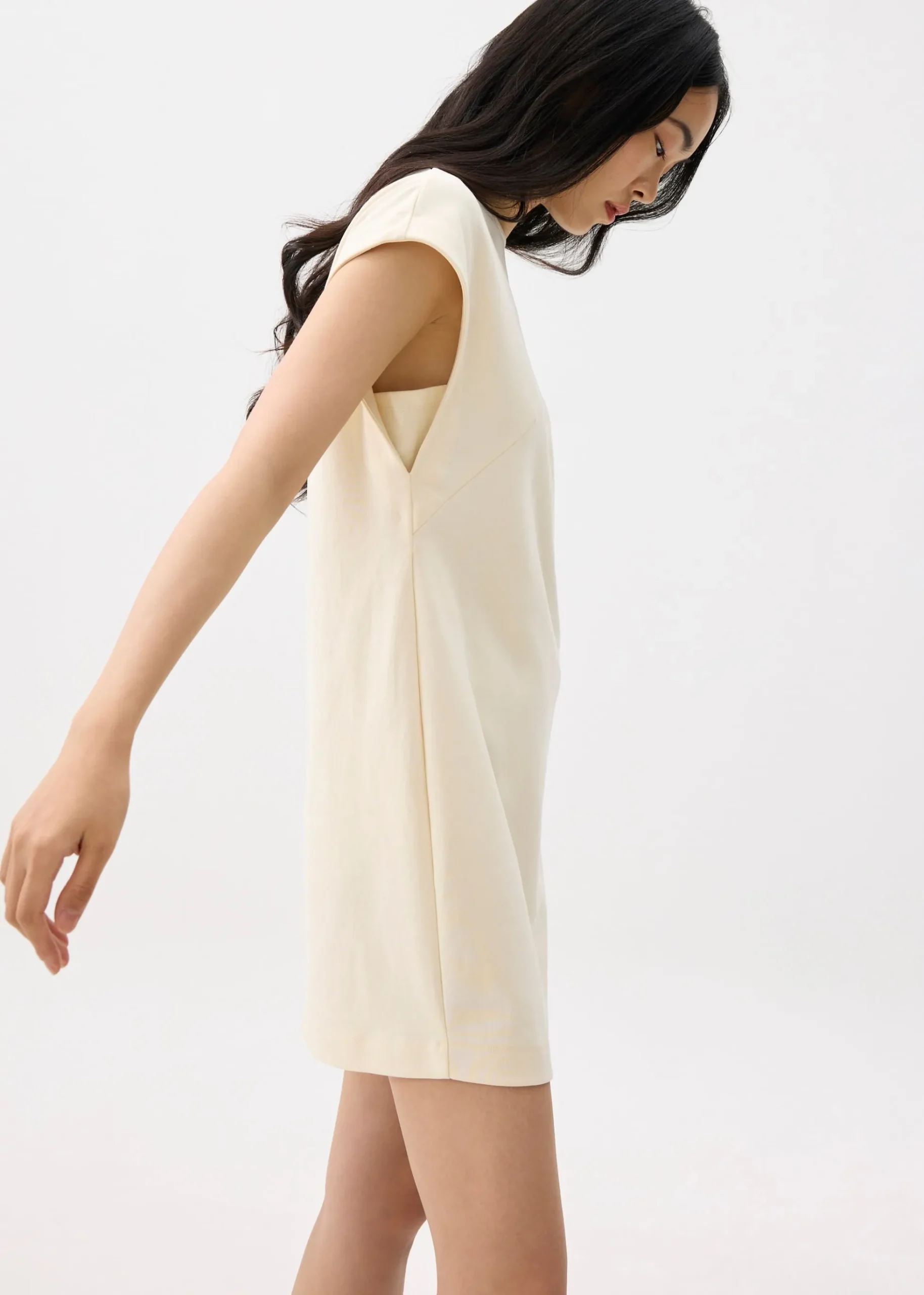 Jersey Round Neck Shift Mini Dress