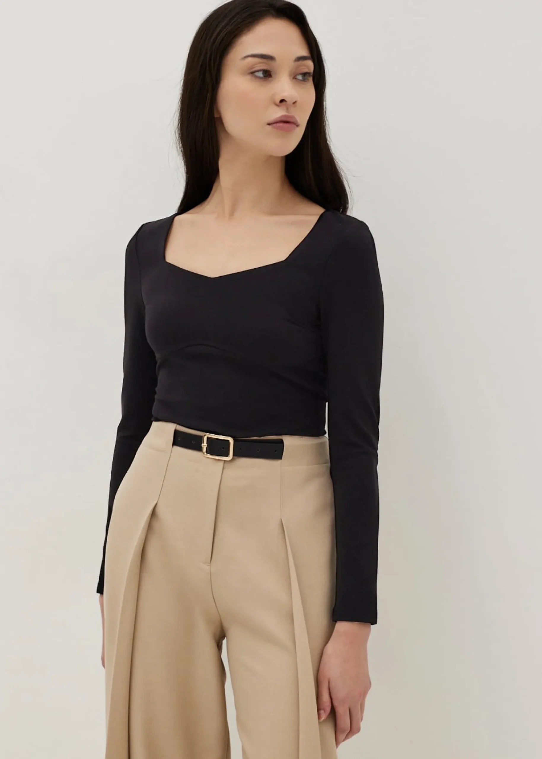 Jersey Sweetheart Long Sleeve Top