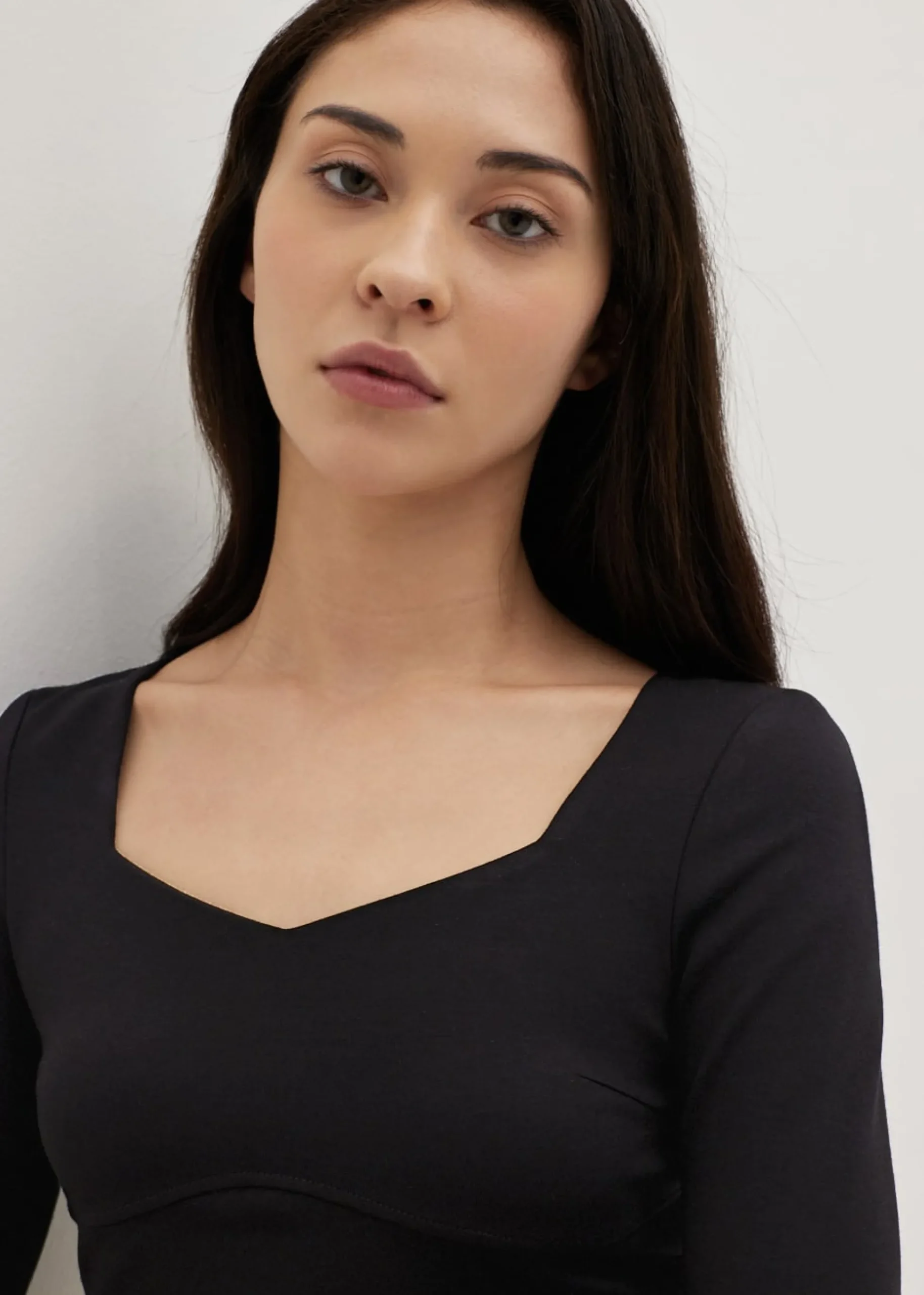 Jersey Sweetheart Long Sleeve Top