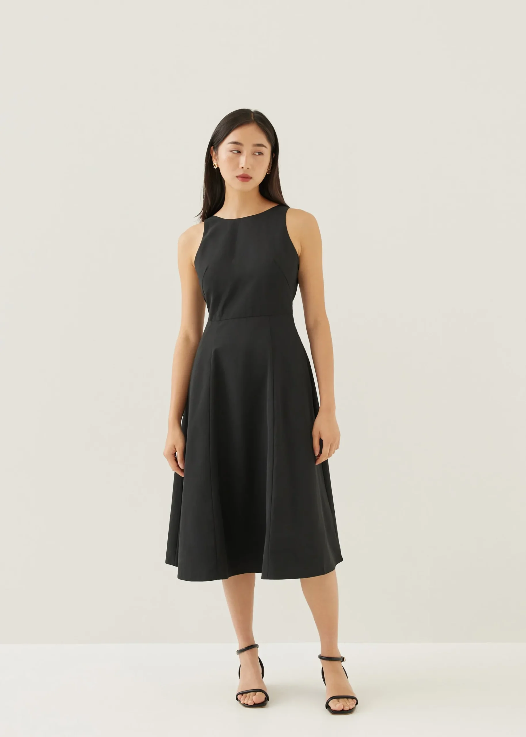 Jica Padded Fit & Flare Midi Dress