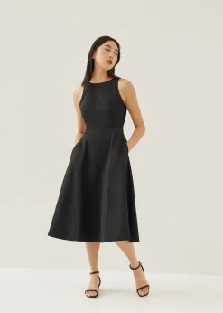 Jica Padded Fit & Flare Midi Dress