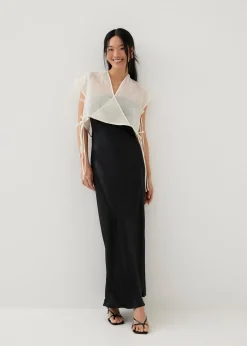 Jing Organza Crop V-neck Top