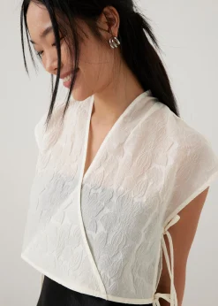 Jing Organza Crop V-neck Top