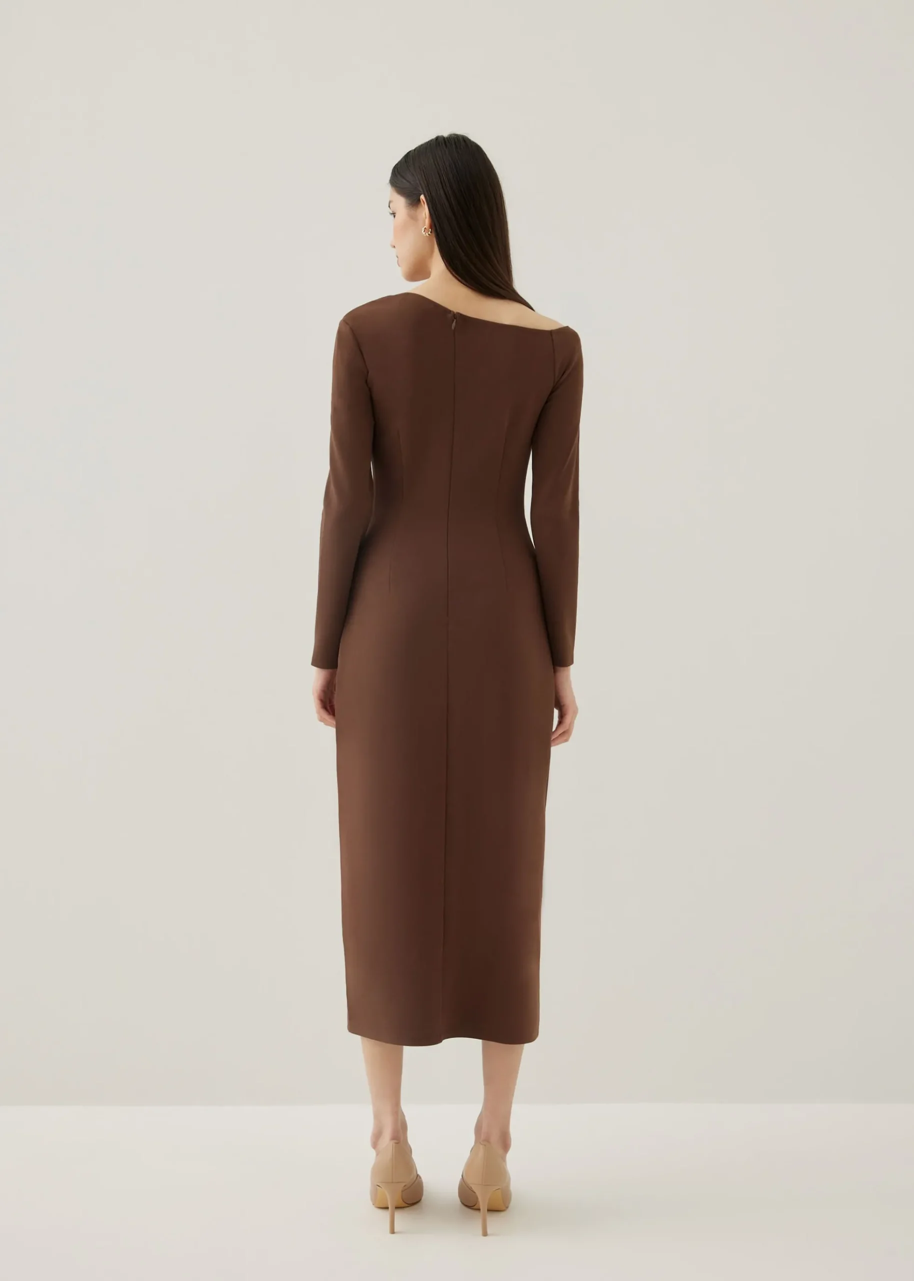 Jinri Asymmetric Bodycon Midi Dress