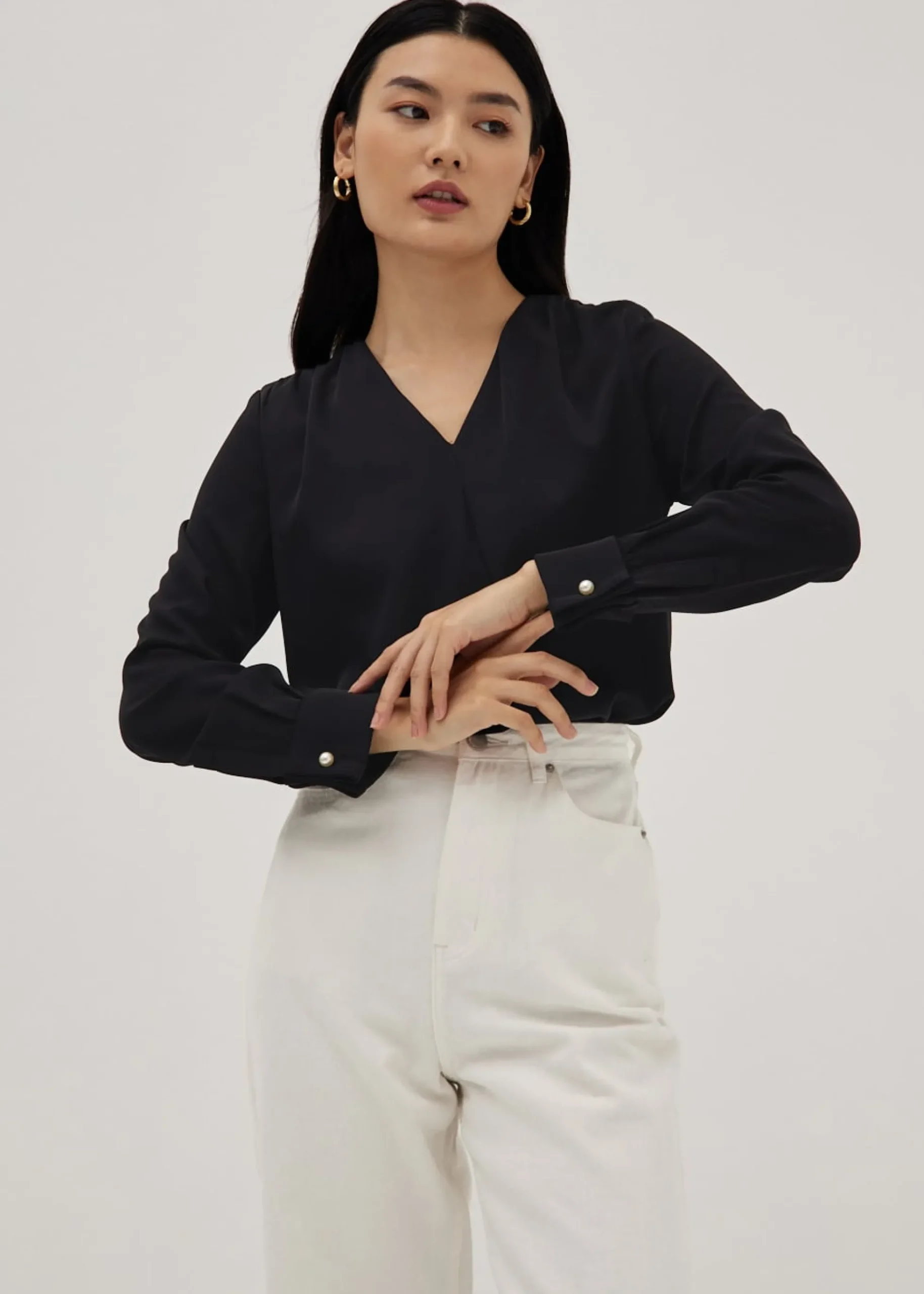 Joan Cross Front Crepe Blouse
