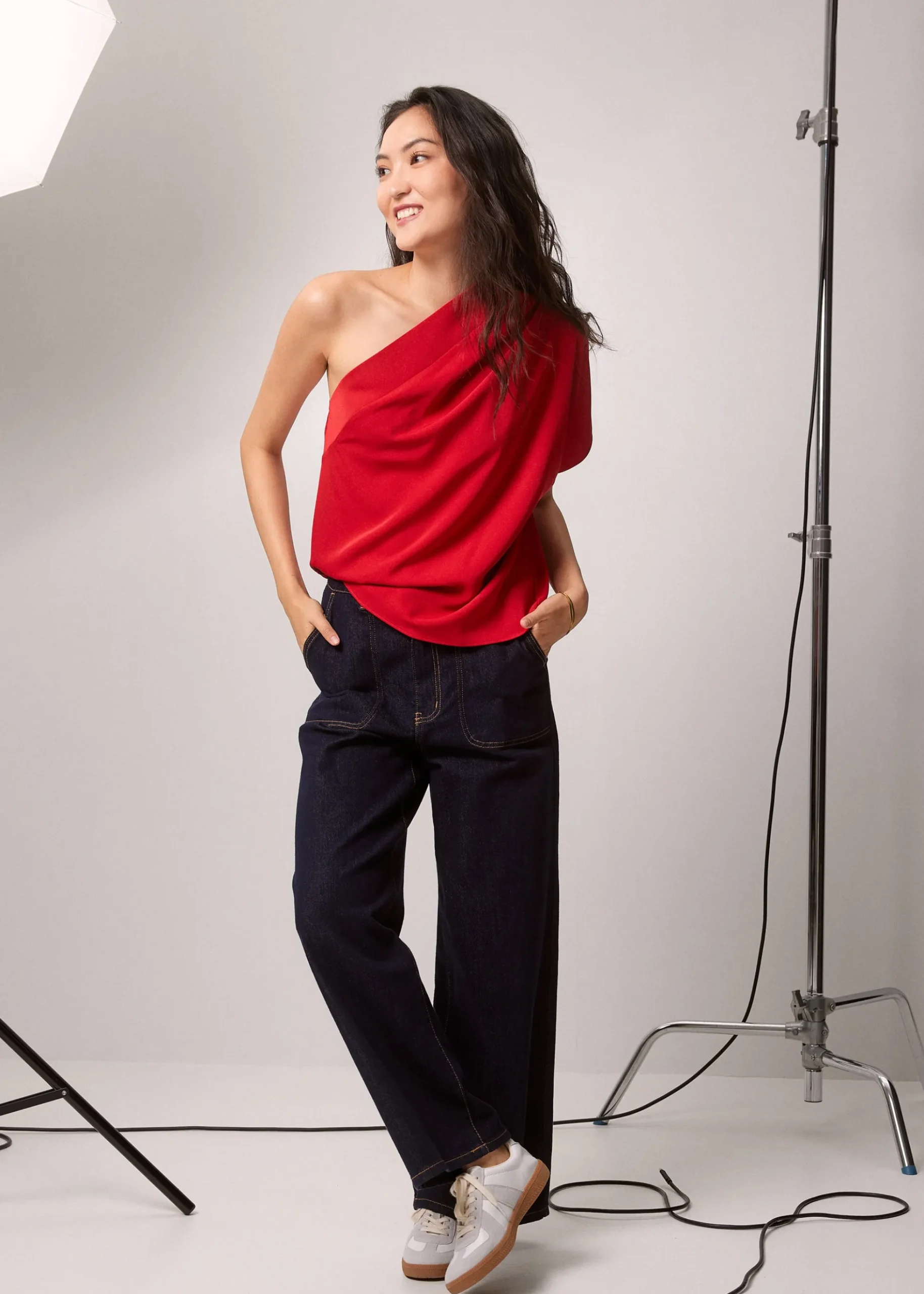 Jonan Asymmetric Drape Blouse