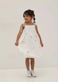 Julie Embroidered Trapeze Dress in Humble Abode