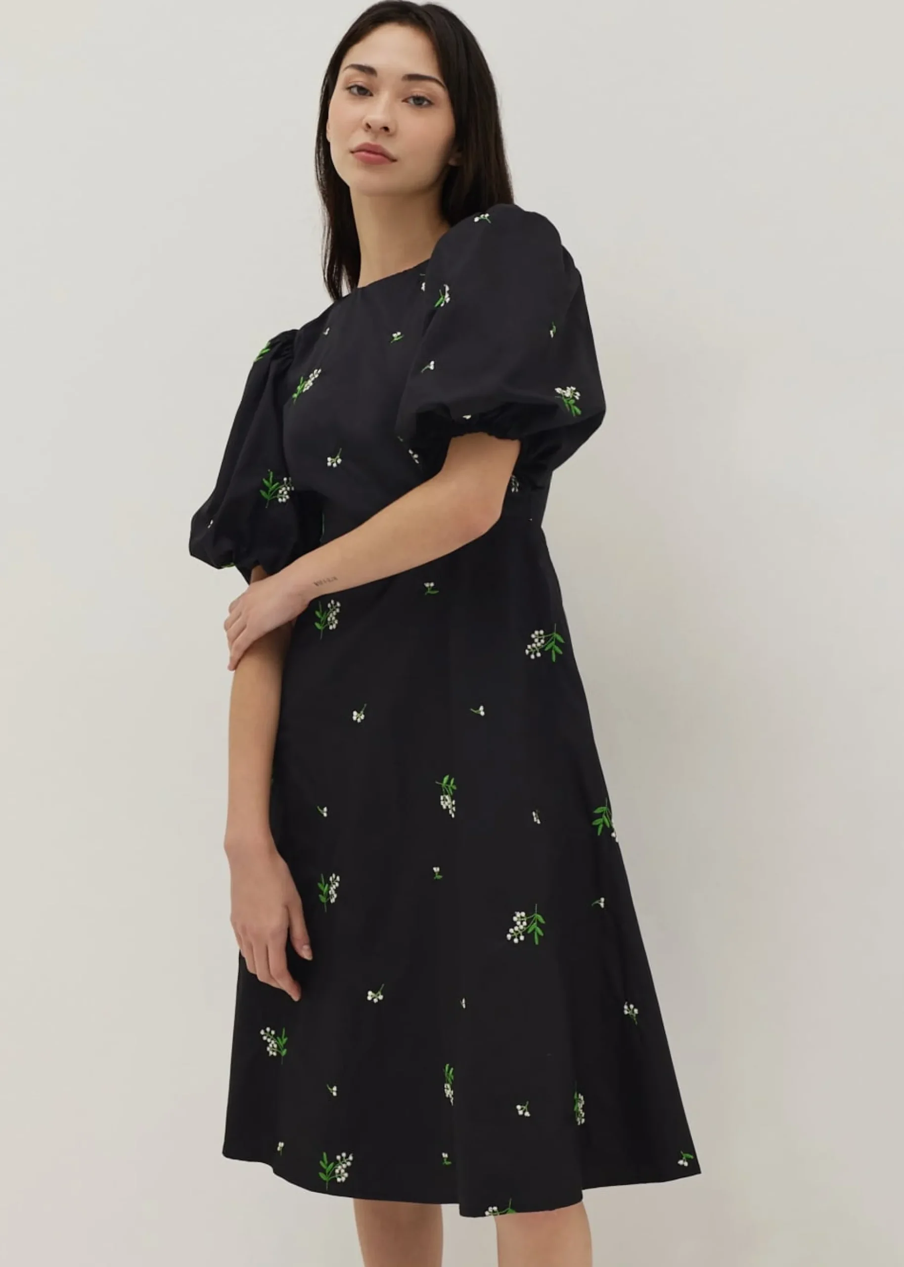 Juliet Padded Embroidered Open Back Dress