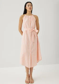 Juna Linen Trapeze Midi Dress