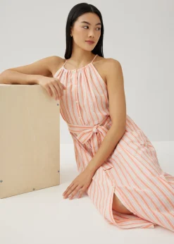 Juna Linen Trapeze Midi Dress