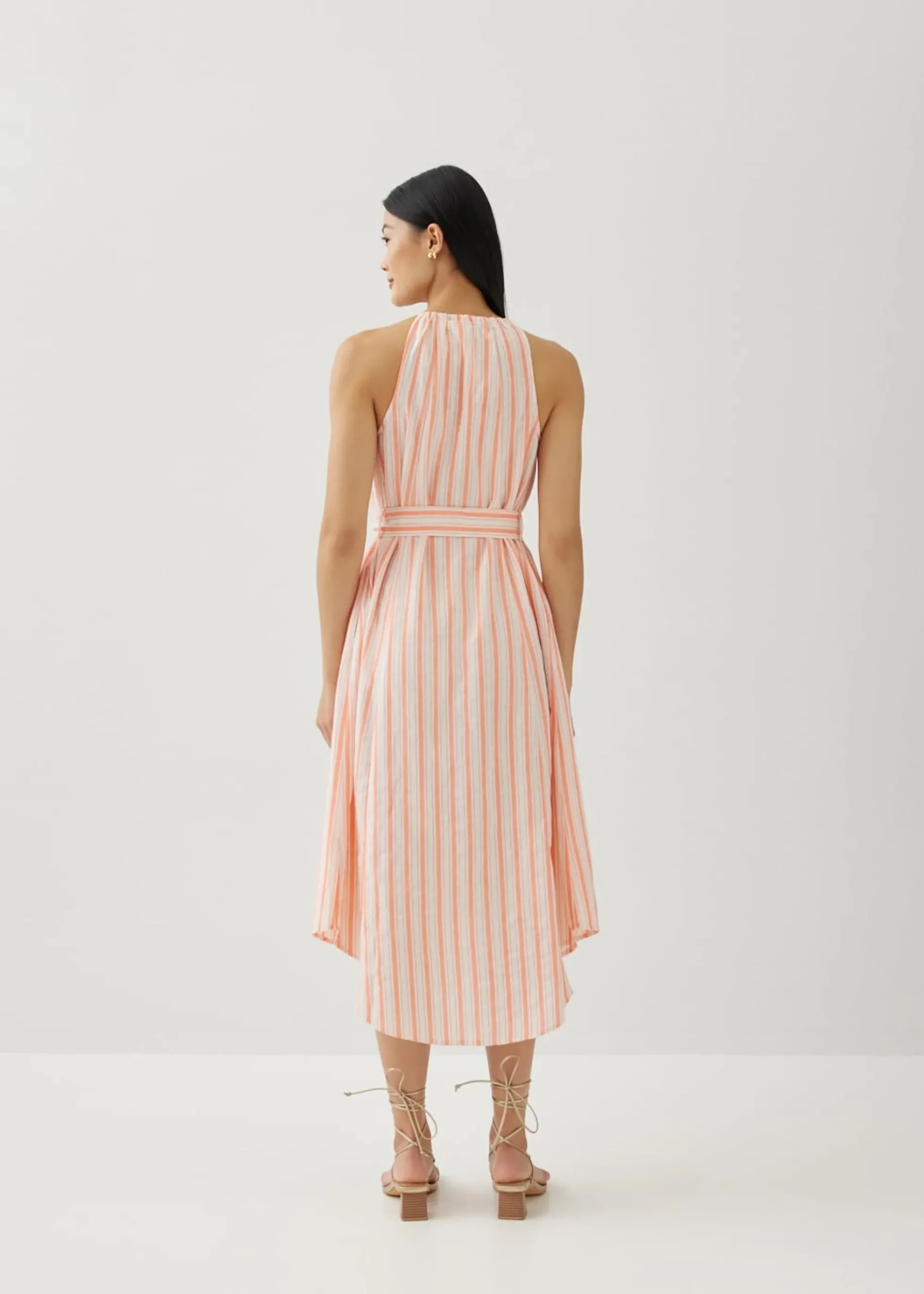 Juna Linen Trapeze Midi Dress