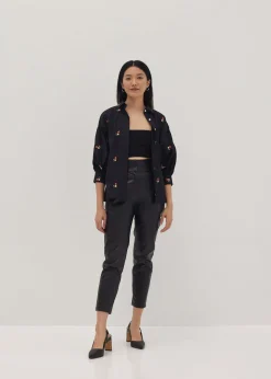 Kacee Embroidered Puff Sleeve Shirt