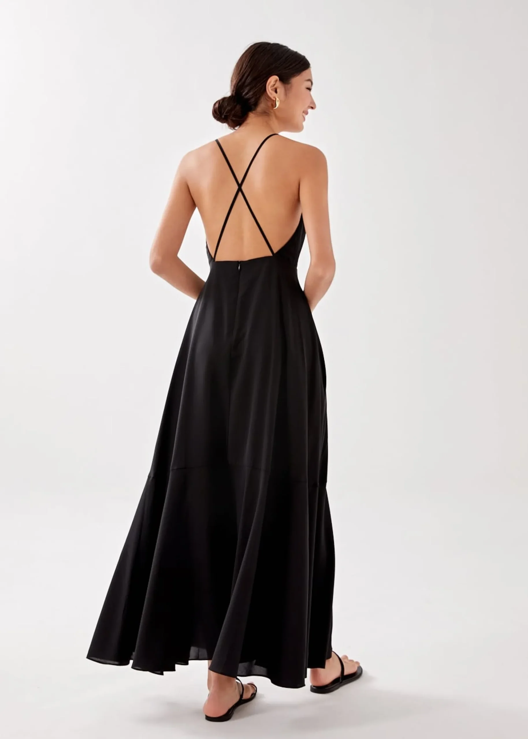 Kaleni Padded Plunge Maxi Dress