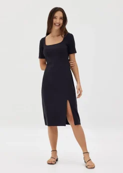 Kalise Square Neck Ribbed Dress