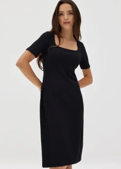 Kalise Square Neck Ribbed Dress
