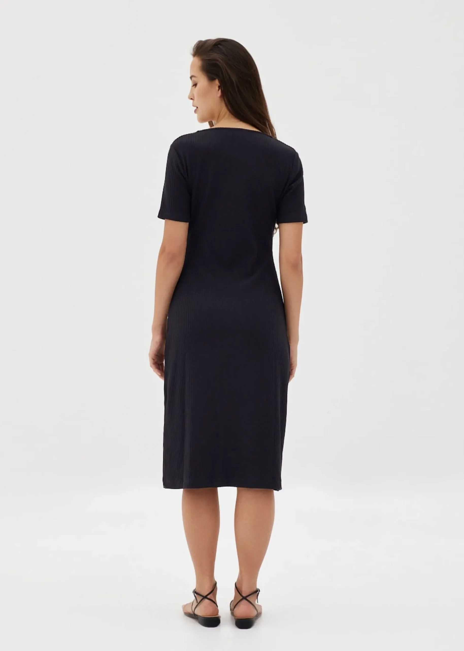Kalise Square Neck Ribbed Dress