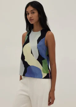 Kamila Pleat Shell Top in Joyous Affair