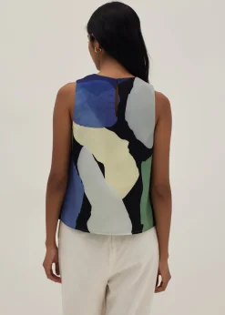 Kamila Pleat Shell Top in Joyous Affair